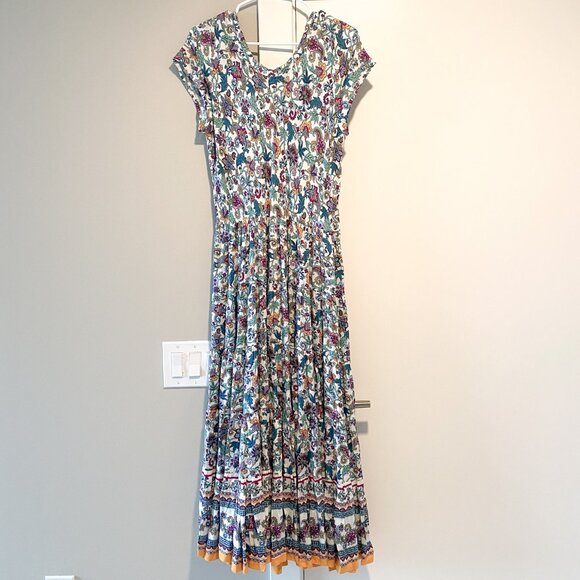 NWT Soft Surroundings Kara Floral Maxi Dress Size L Beach Resort Tiered Flared - Picture 3 of 8